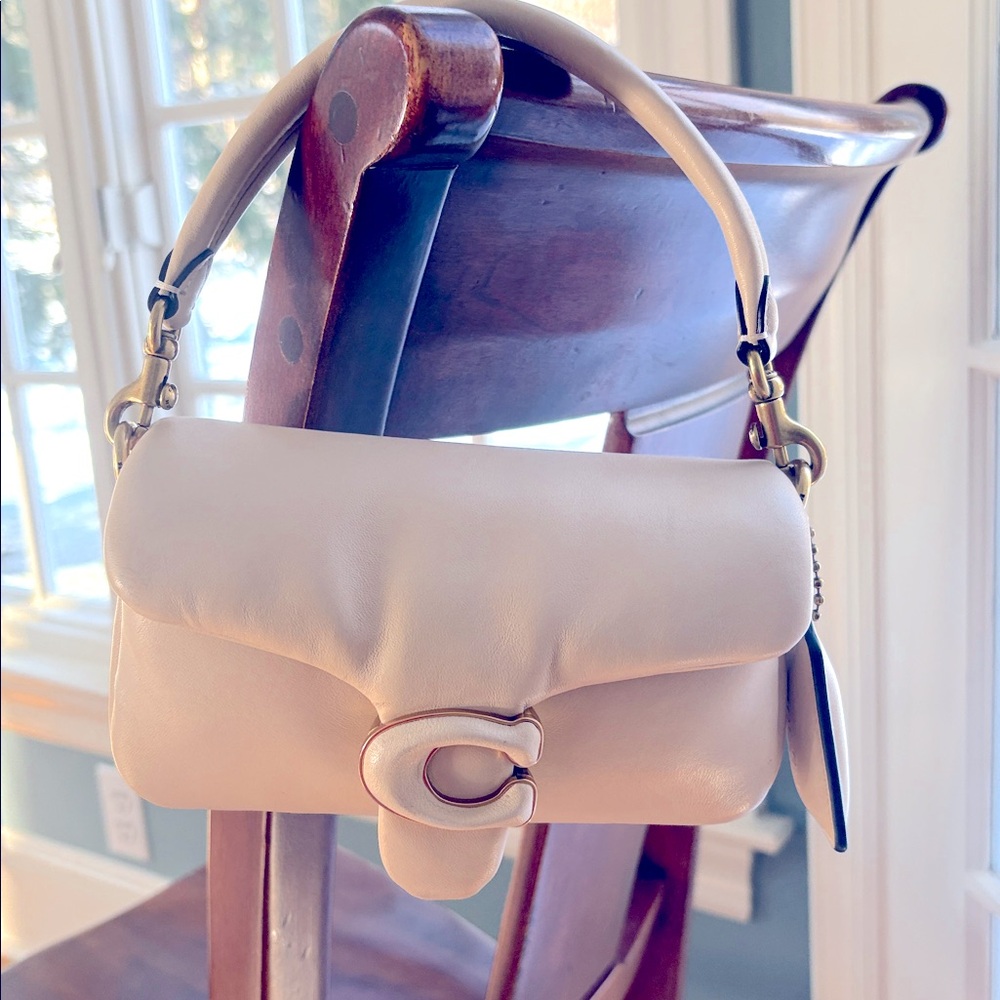 Coach Cream Leather Pillow Tabby Top Handle Bag